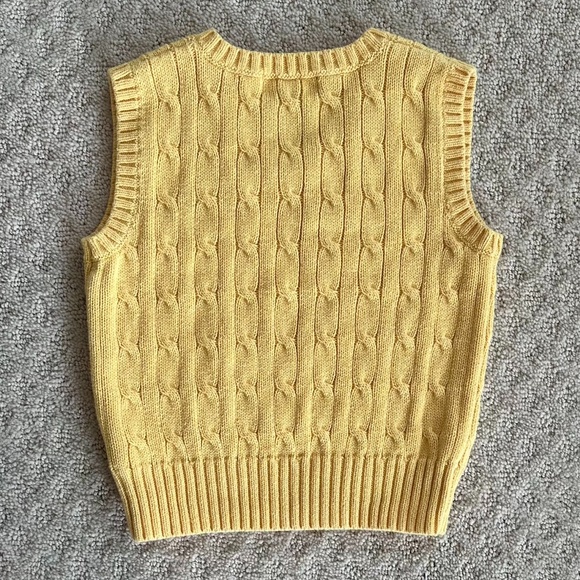 Polo by Ralph Lauren Yellow Cable Knit Vest - Picture 4 of 5